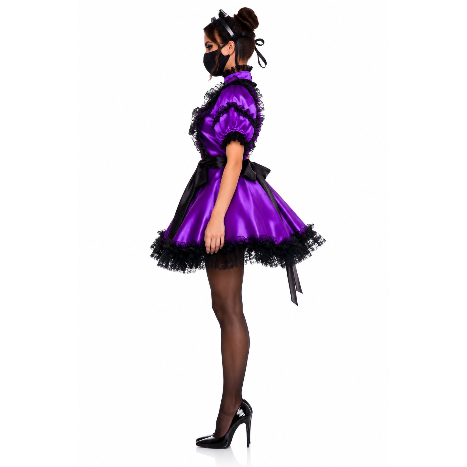 Purple satin dress G1990