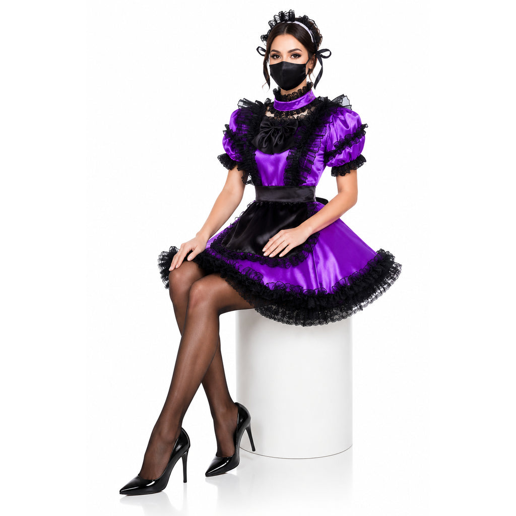 Purple satin dress G1990