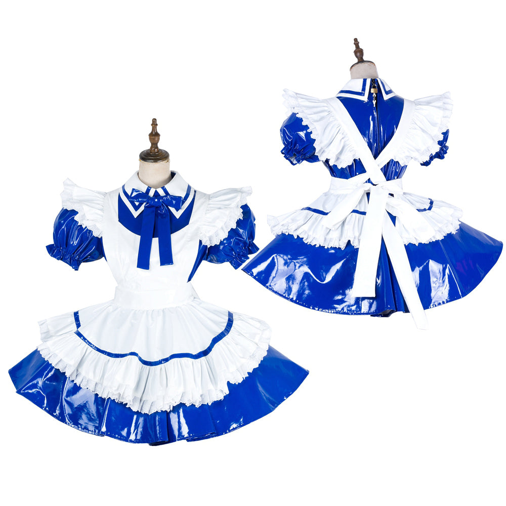 blue thin pvc dress G1991