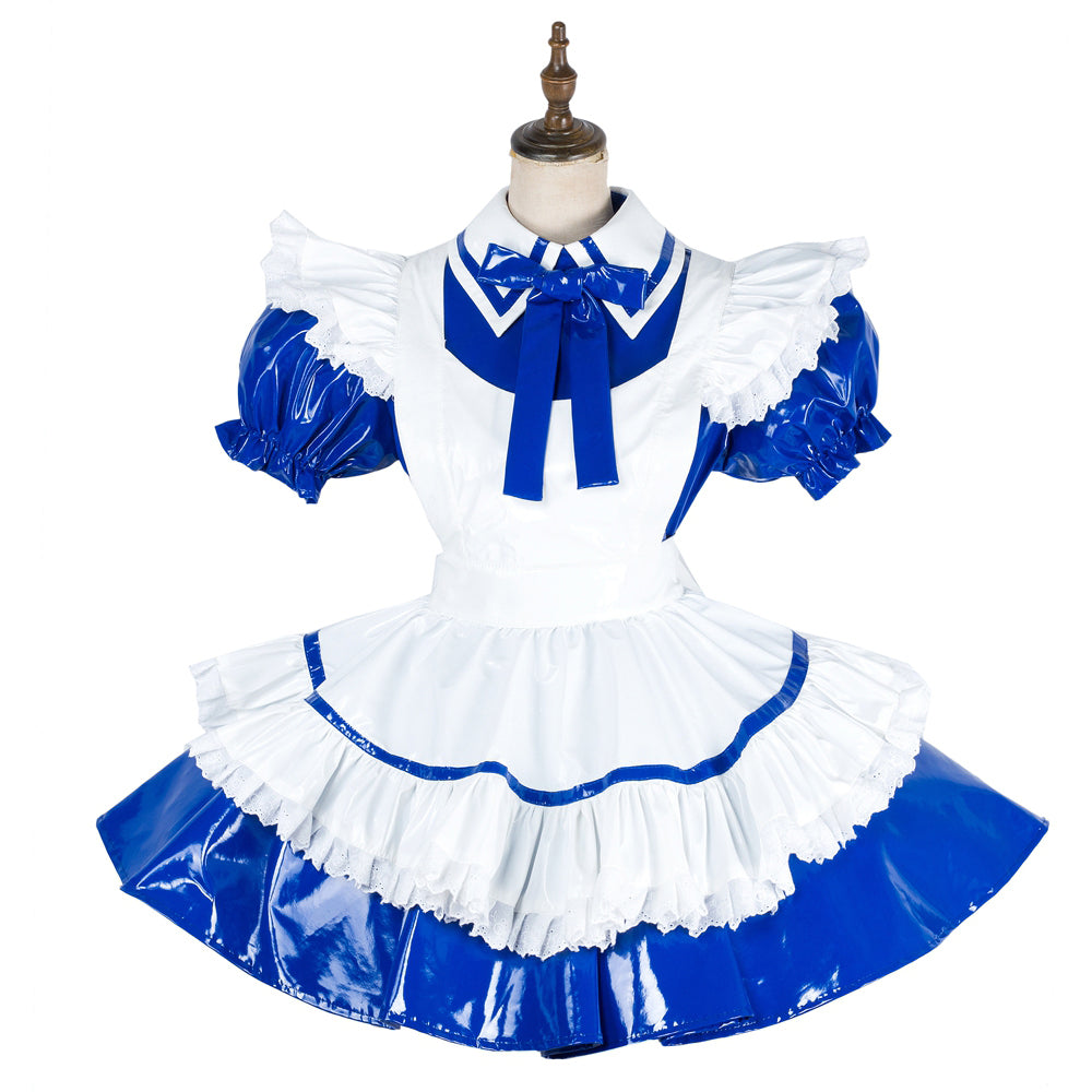 blue thin pvc dress G1991