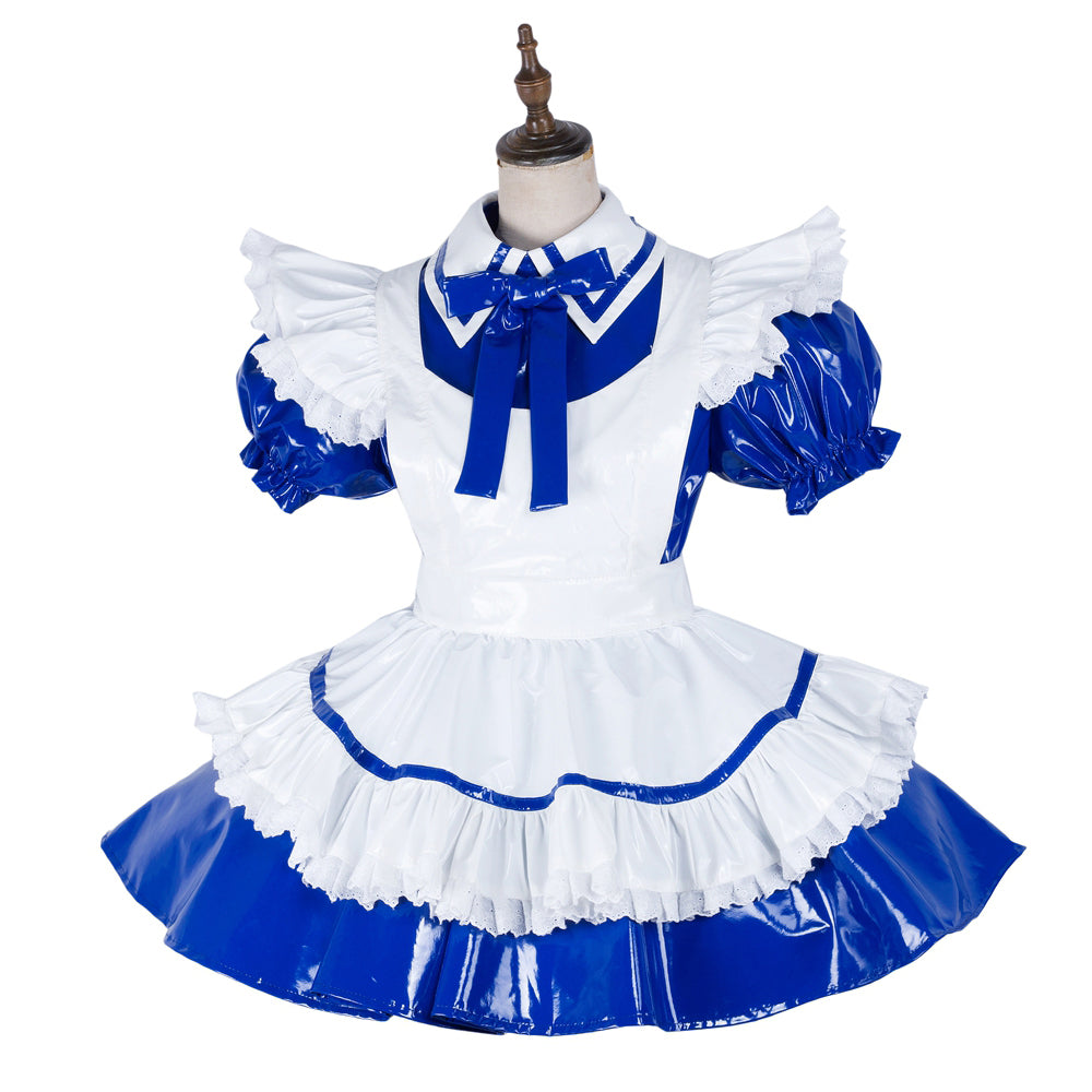 blue thin pvc dress G1991