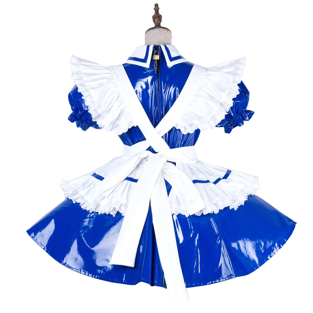 blue thin pvc dress G1991