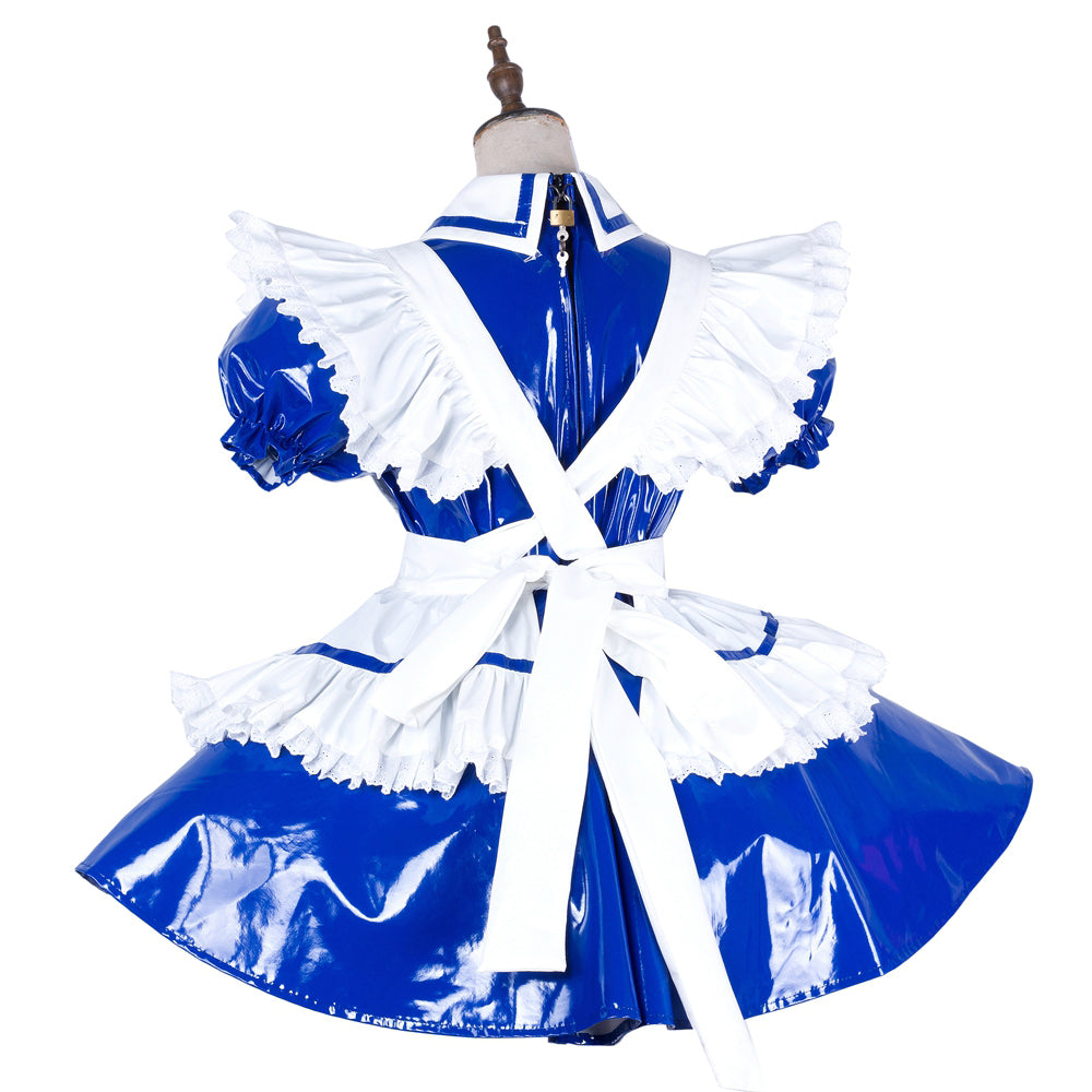 blue thin pvc dress G1991