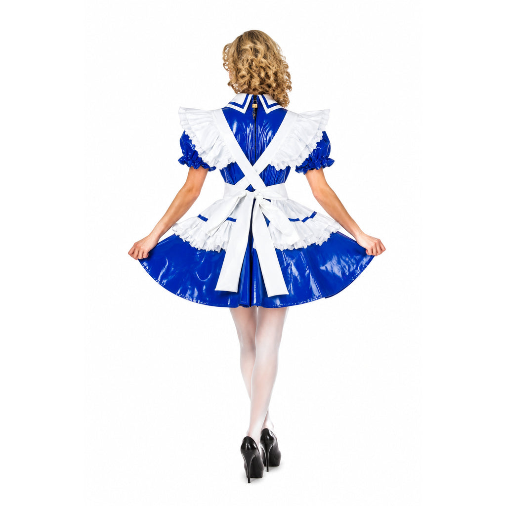 blue thin pvc dress G1991