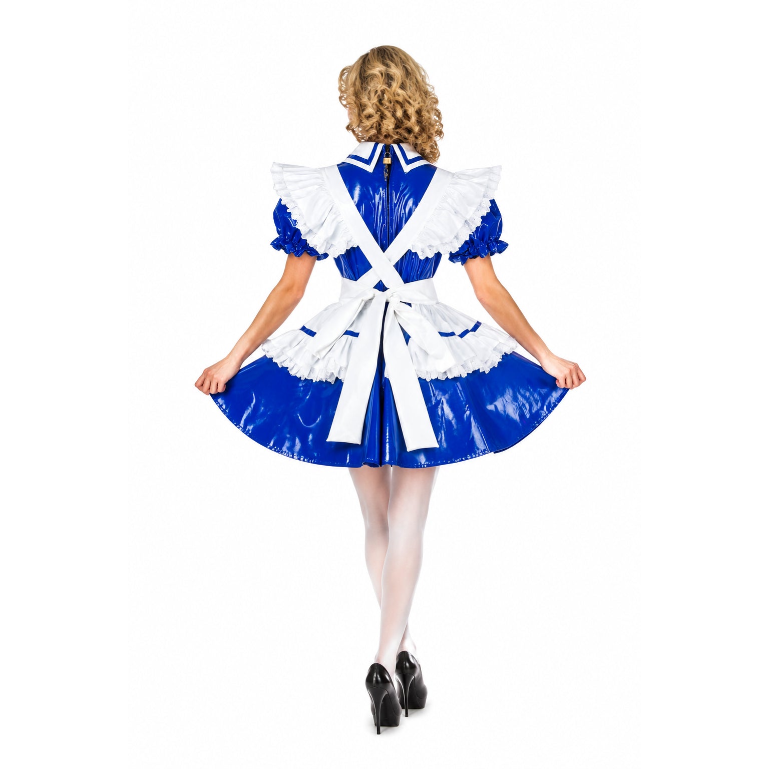 blue thin pvc dress G1991