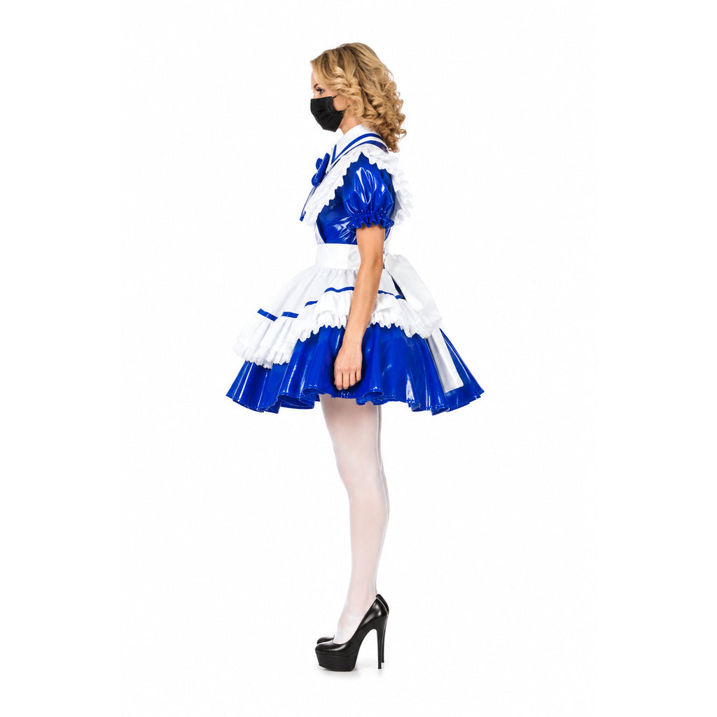 blue thin pvc dress G1991