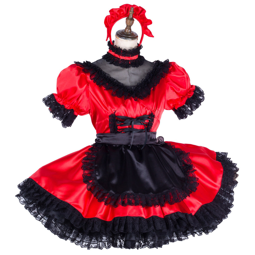red satin dress G1994