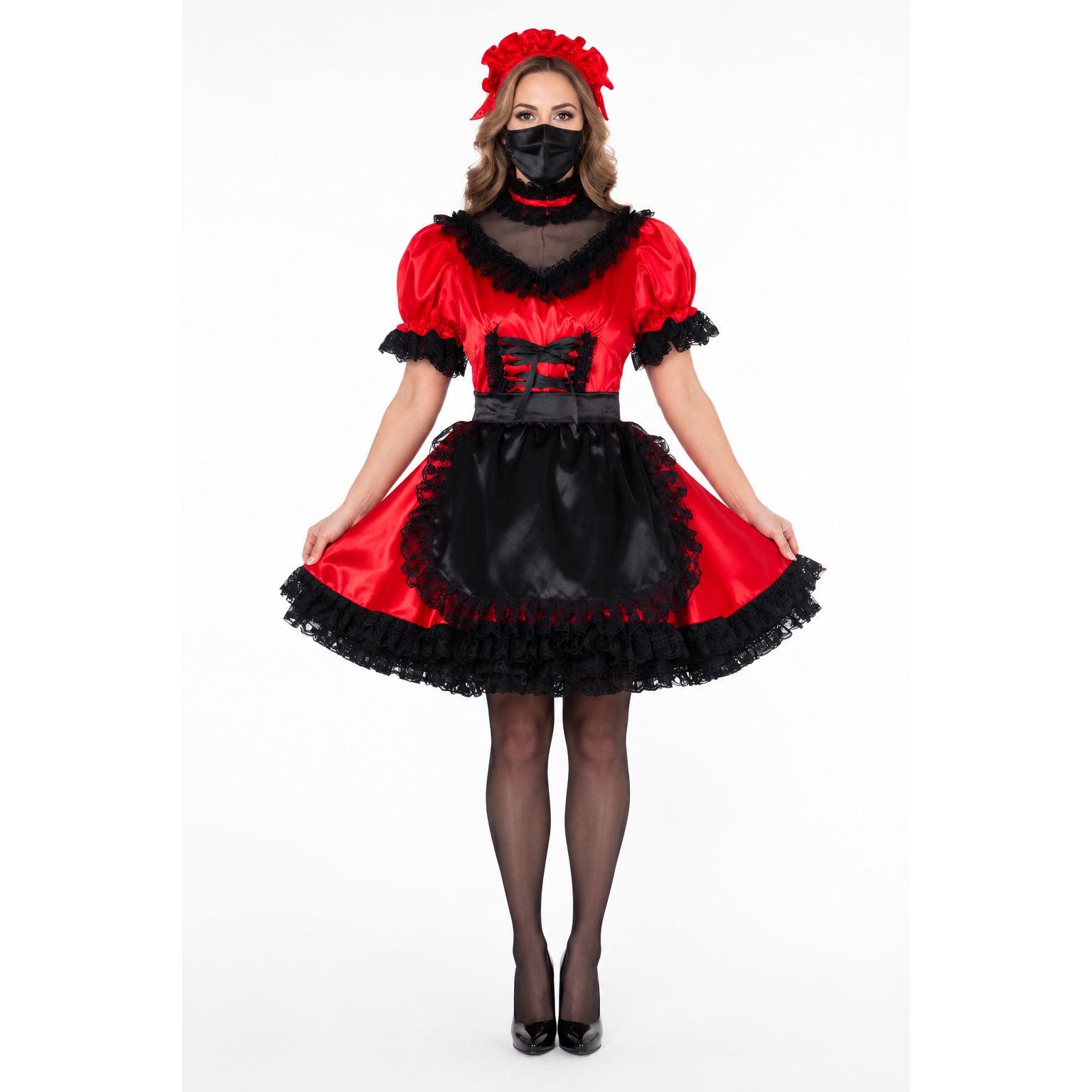 red satin dress G1994
