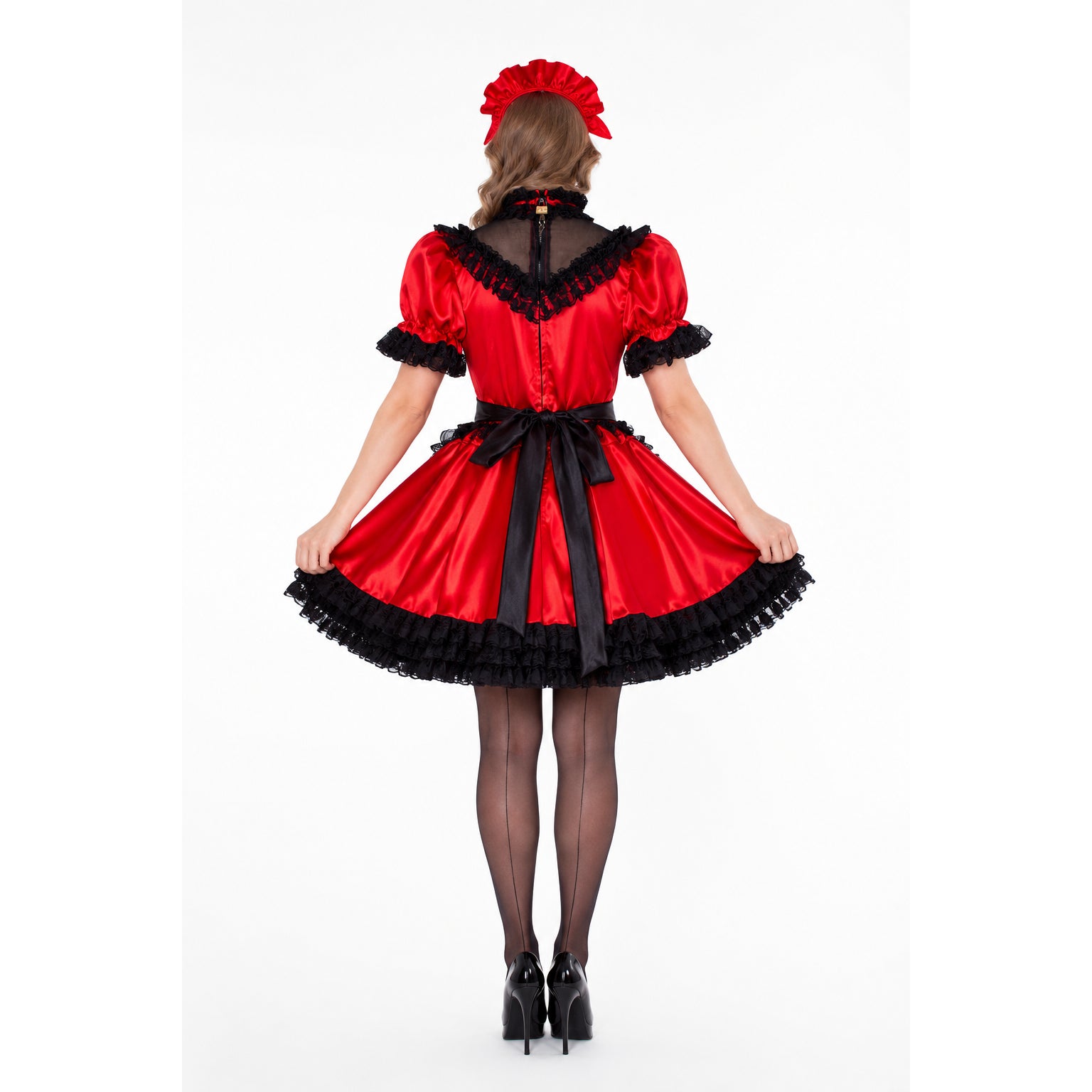 red satin dress G1994