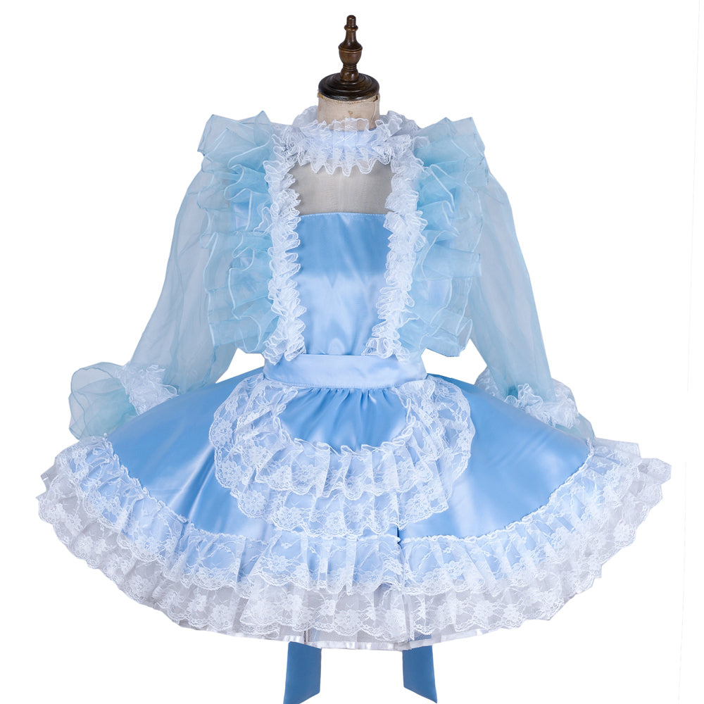 baby blue satin dress G1995