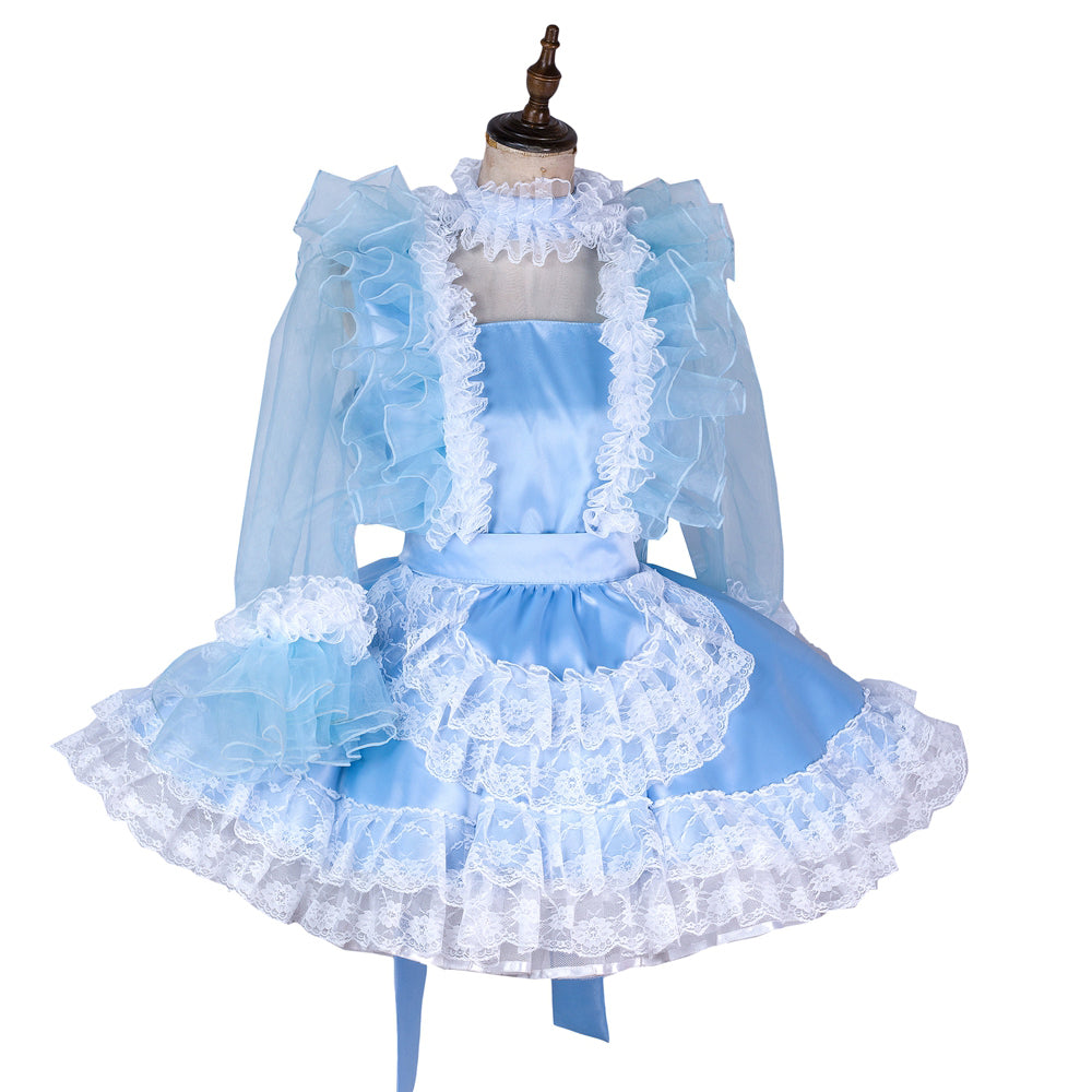 baby blue satin dress G1995