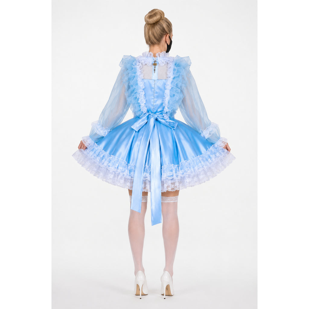baby blue satin dress G1995