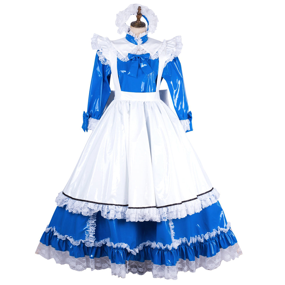 blue thin pvc dress G1996