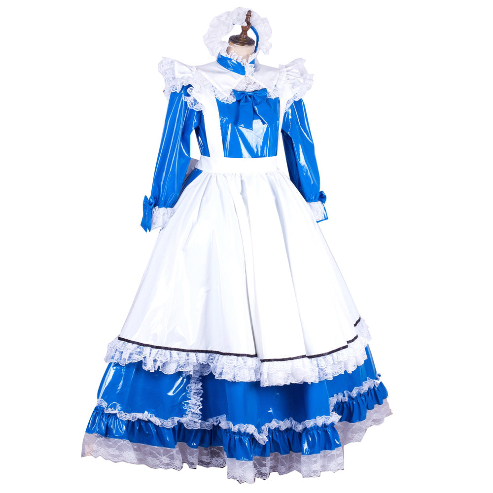 blue thin pvc dress G1996