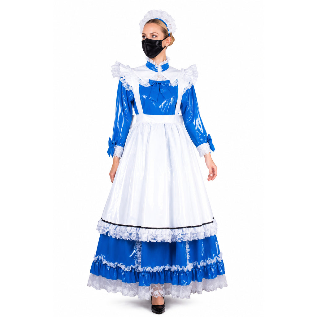 blue thin pvc dress G1996