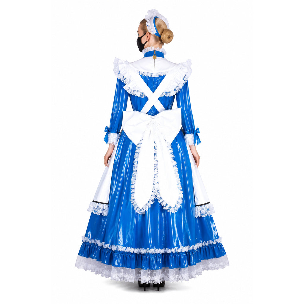 blue thin pvc dress G1996