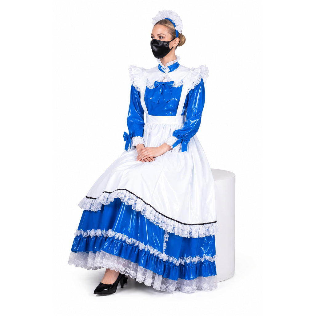 blue thin pvc dress G1996
