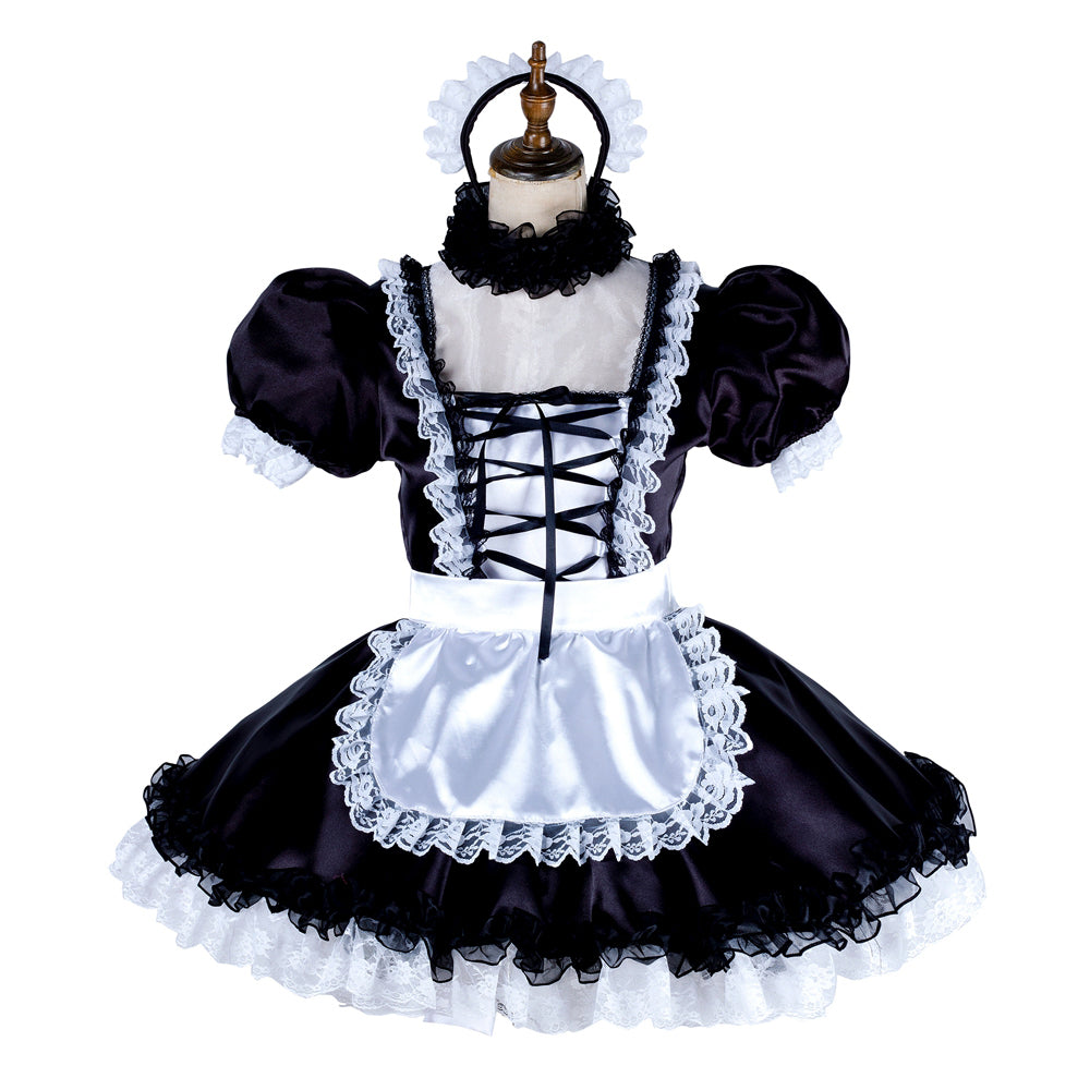 black satin dress G1998