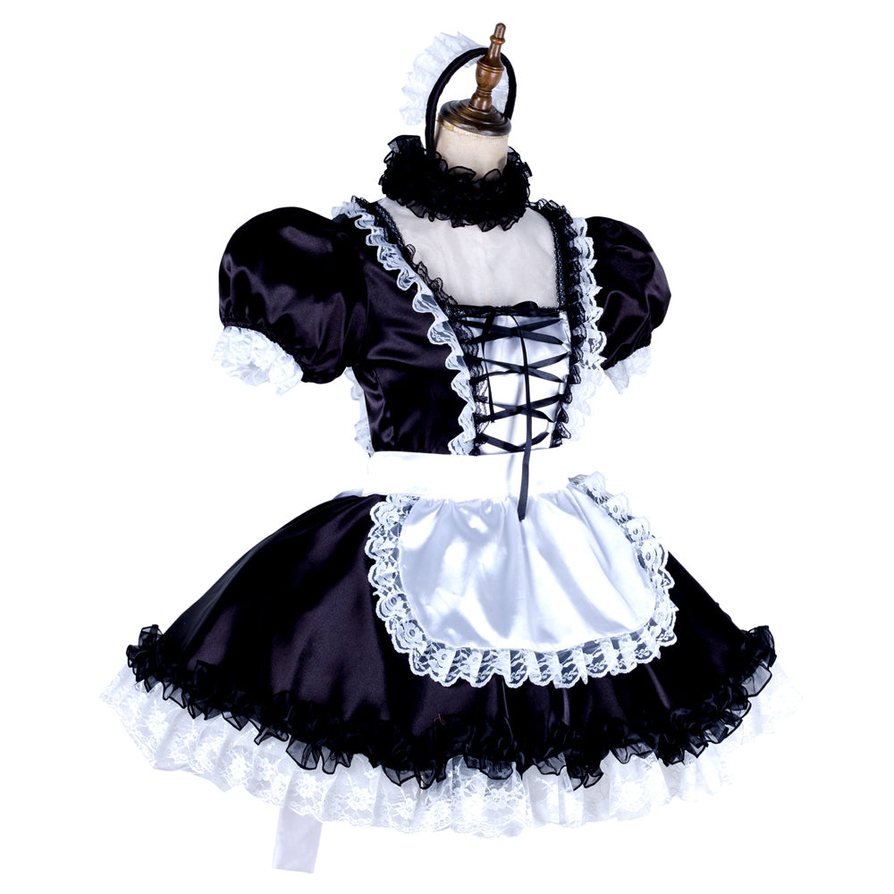 black satin dress G1998