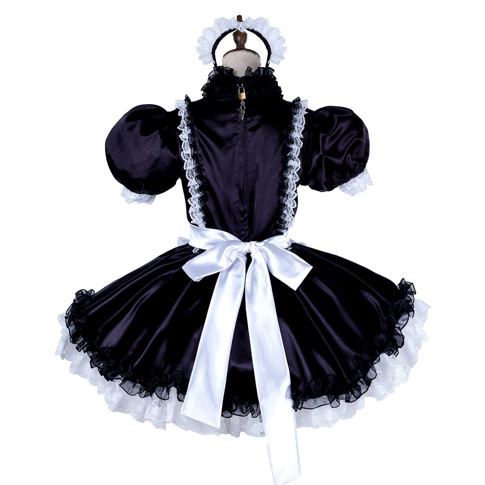 black satin dress G1998