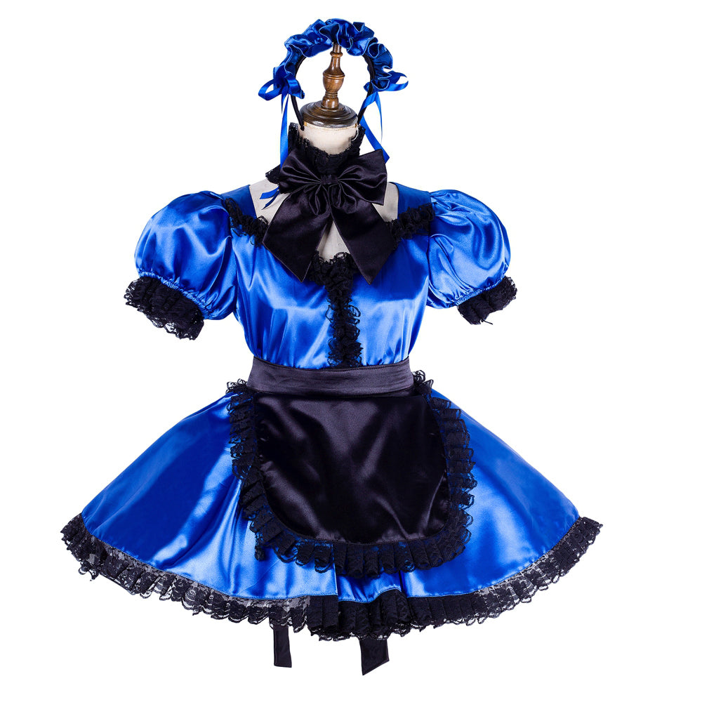 blue satin dress G1999