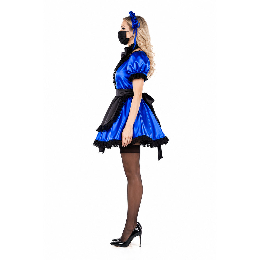 blue satin dress G1999