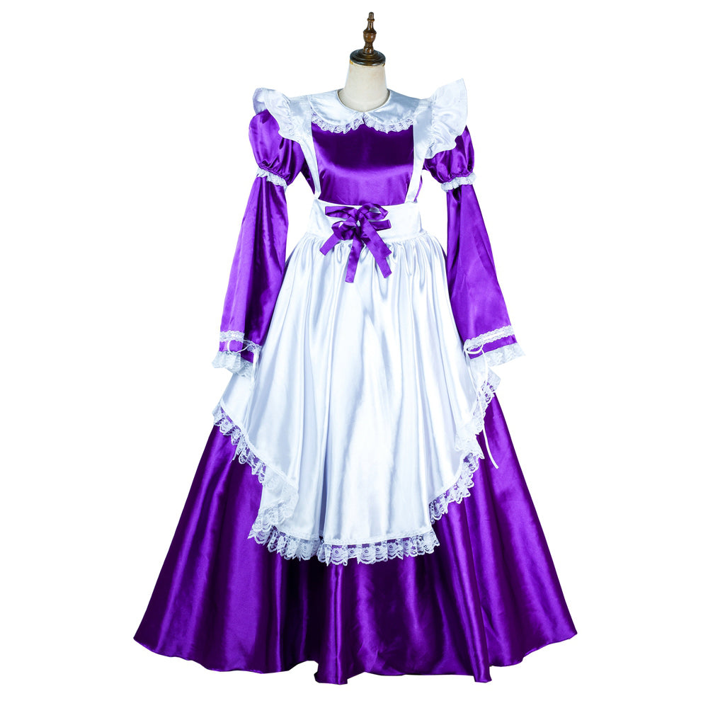 Purple satin dress G2004