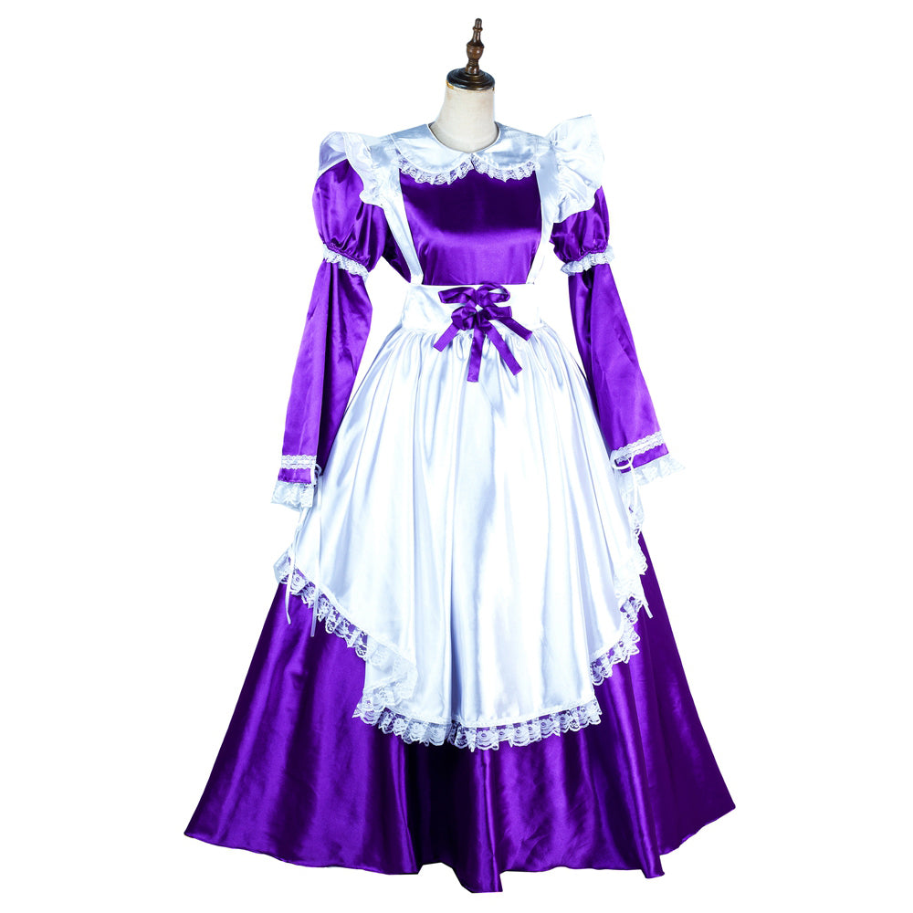 Purple satin dress G2004