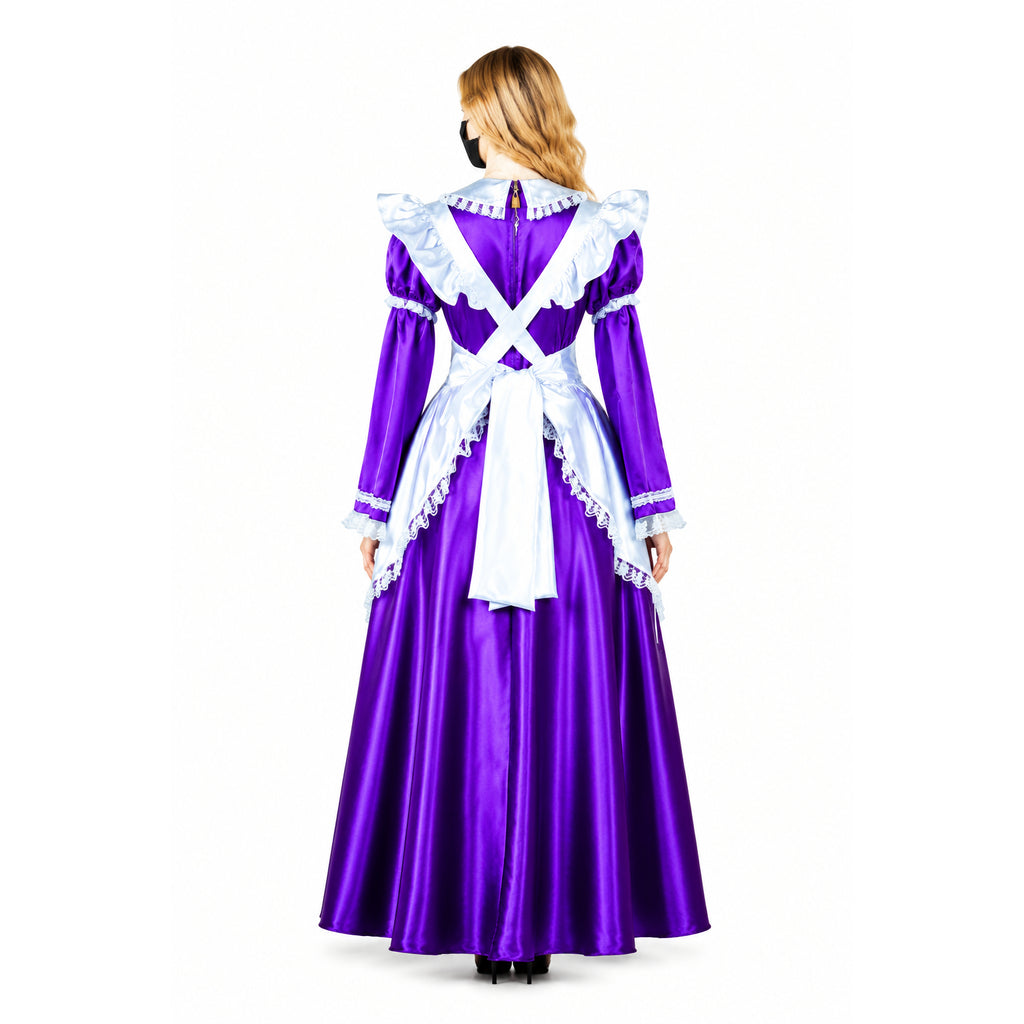 Purple satin dress G2004