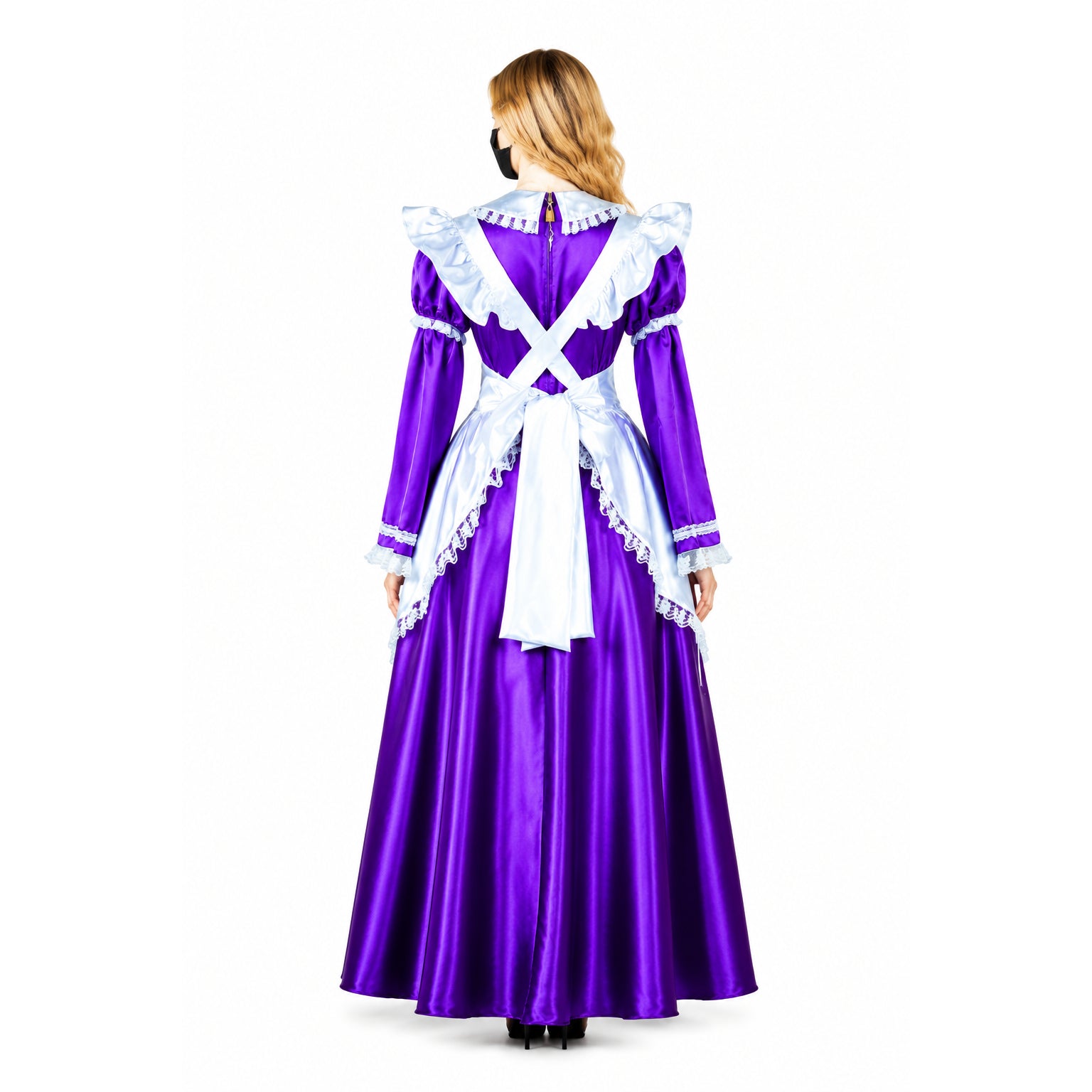 Purple satin dress G2004