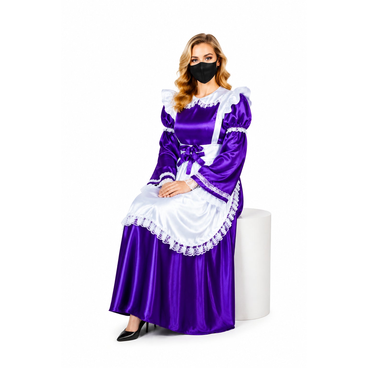 Purple satin dress G2004