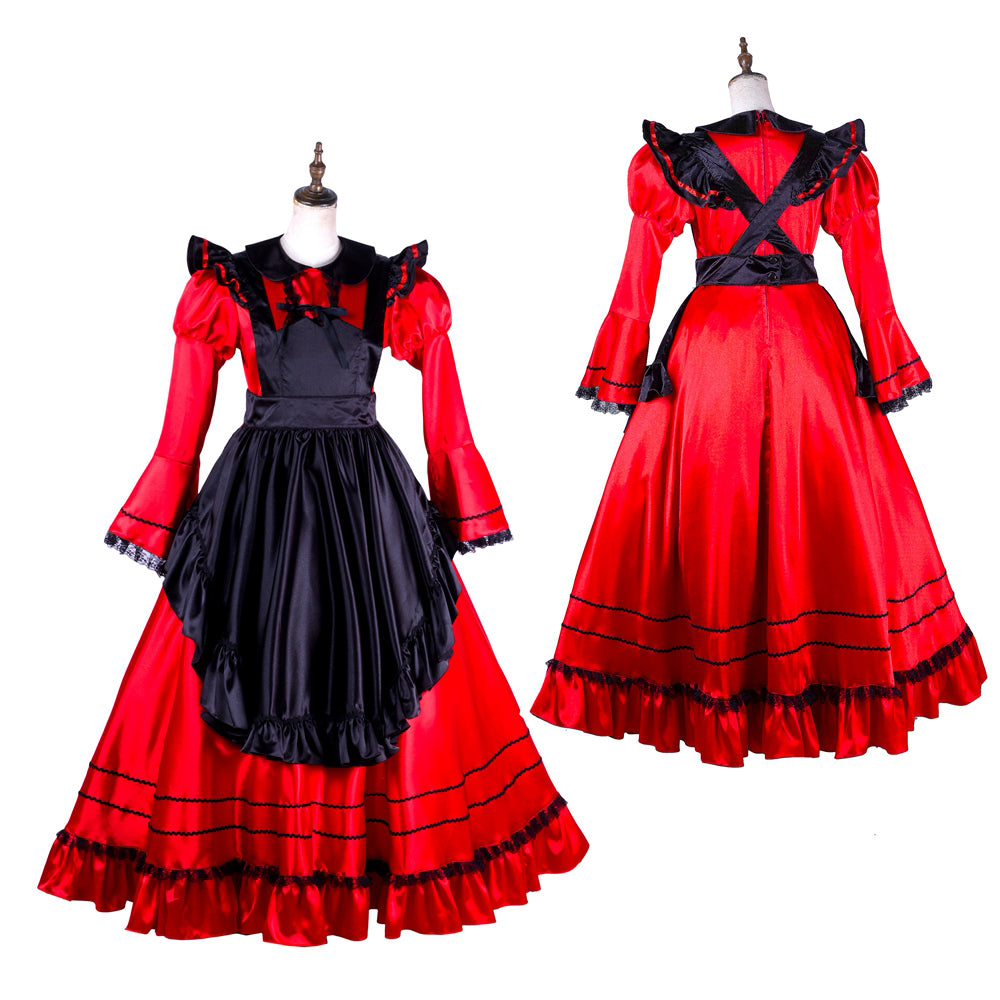 red satin dress G2005