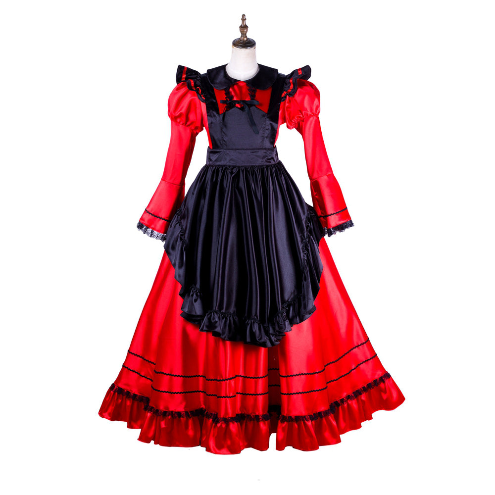 red satin dress G2005