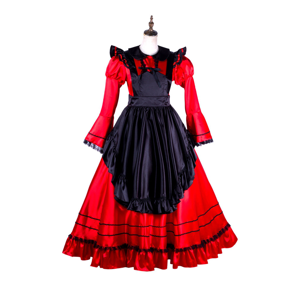 red satin dress G2005