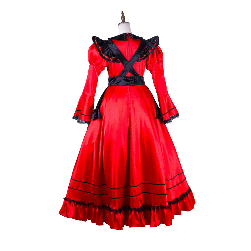 red satin dress G2005