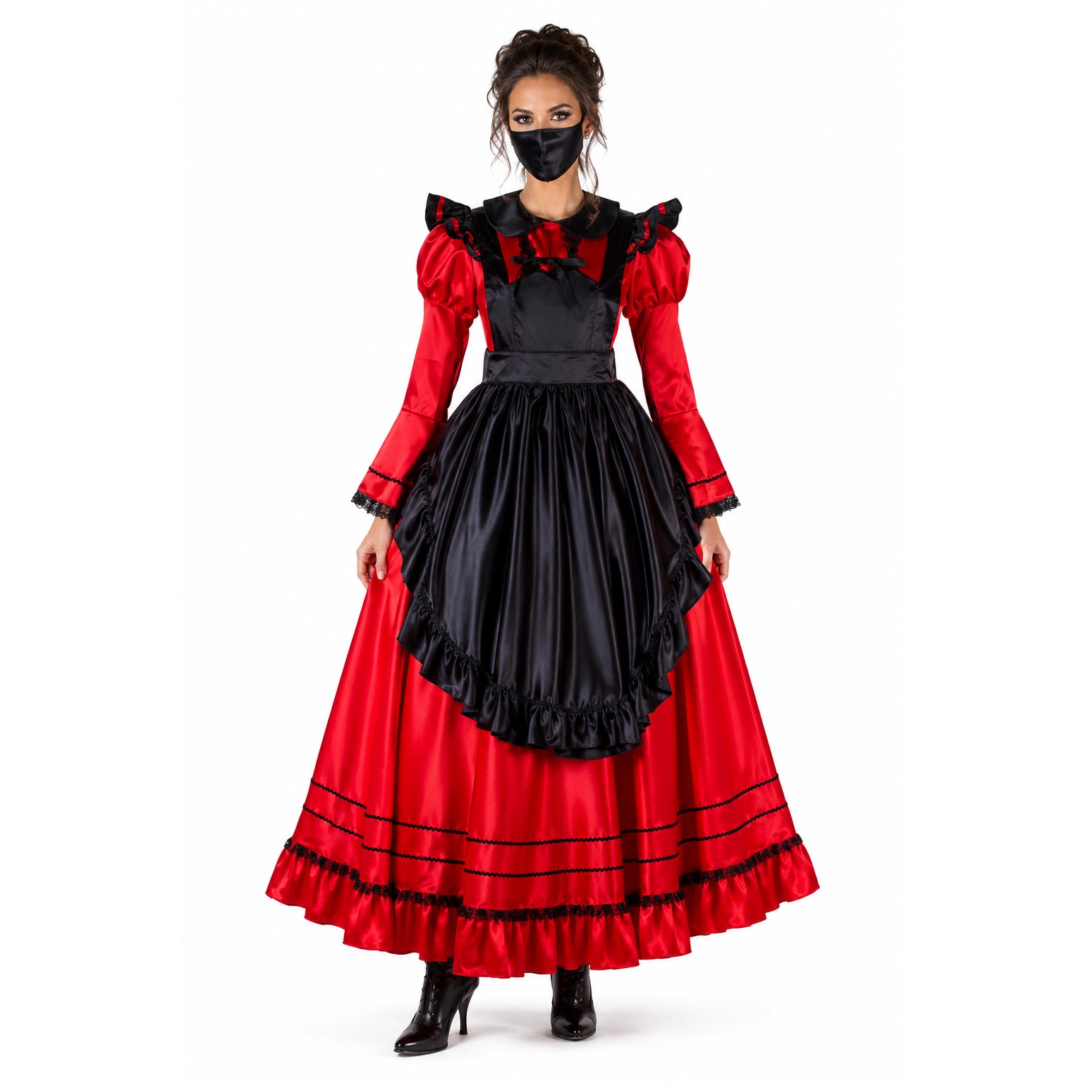 red satin dress G2005