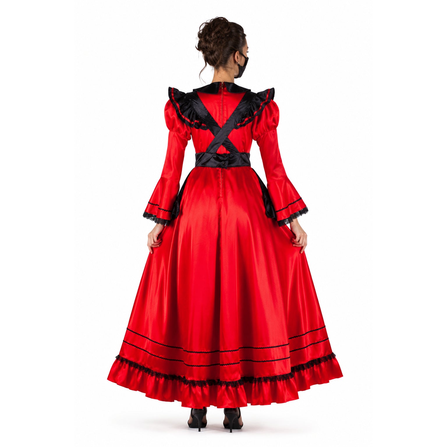 red satin dress G2005