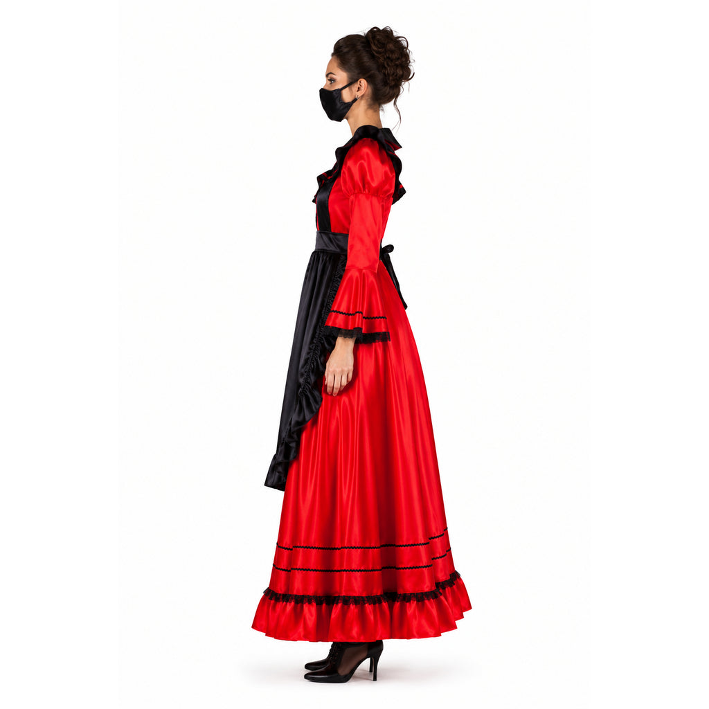 red satin dress G2005