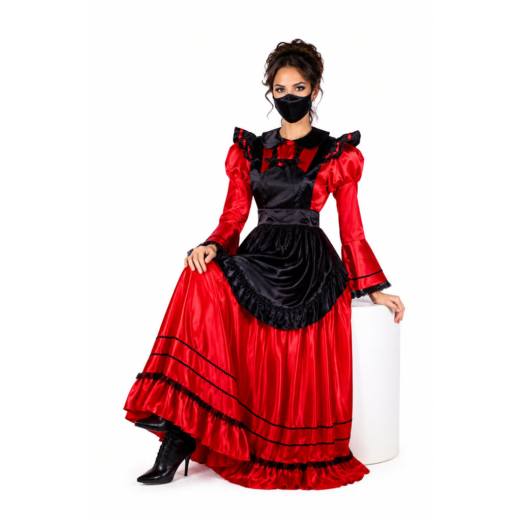 red satin dress G2005