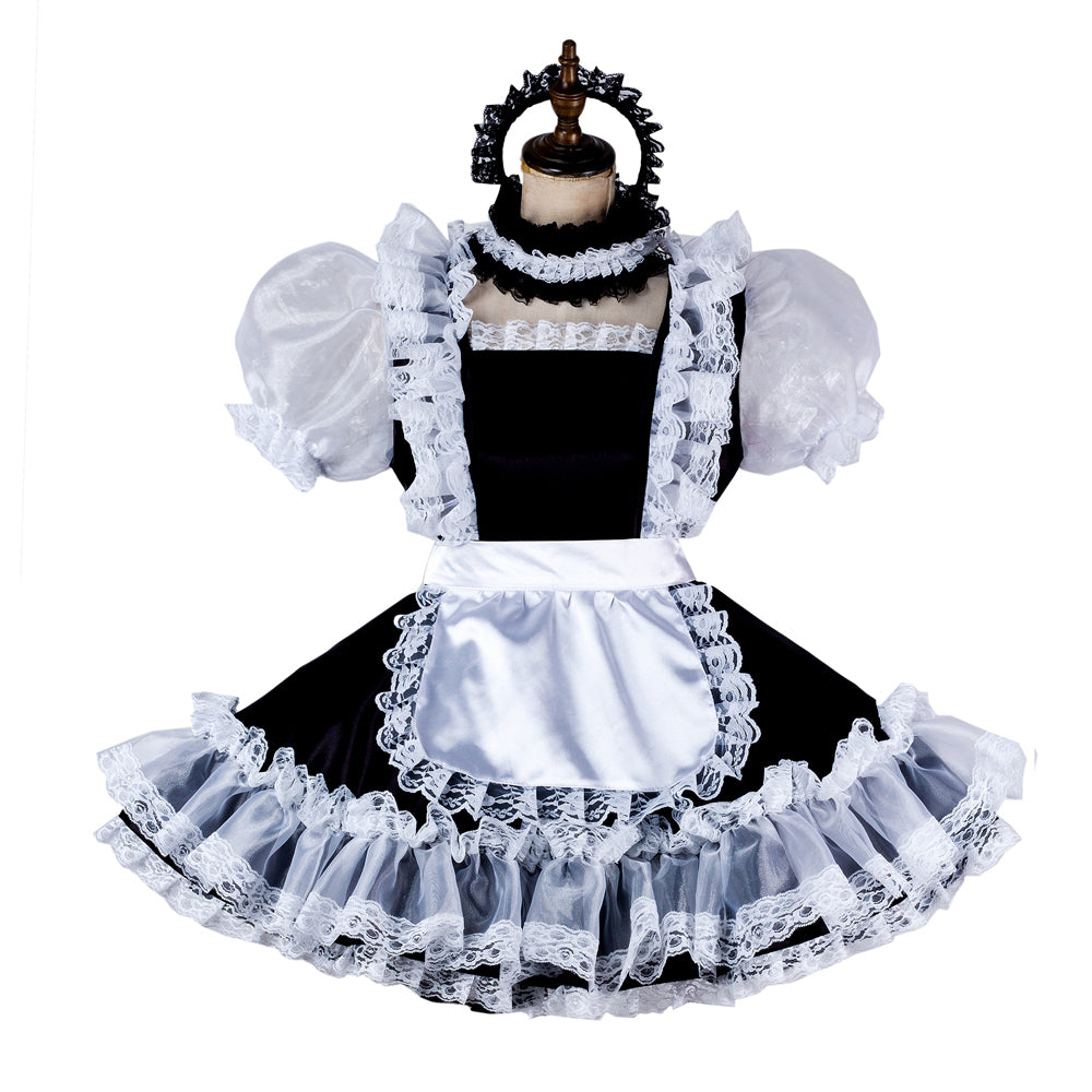 black satin dress G2007