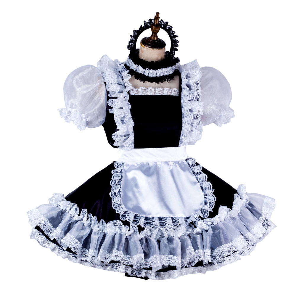 black satin dress G2007