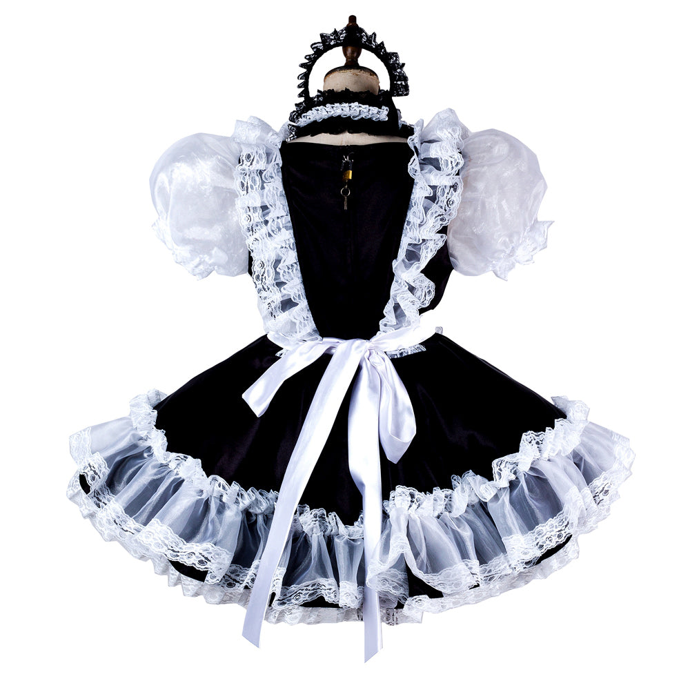 black satin dress G2007