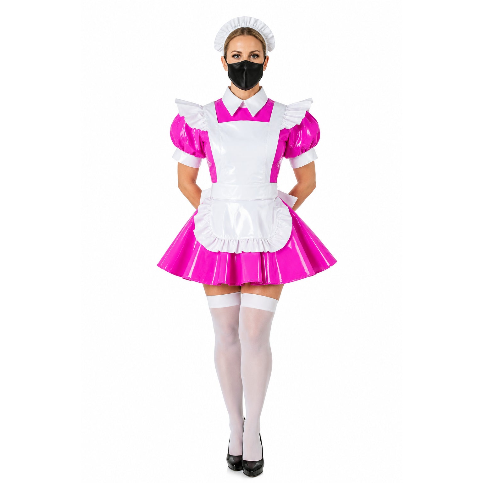 hot pink thin pvc dress G2008