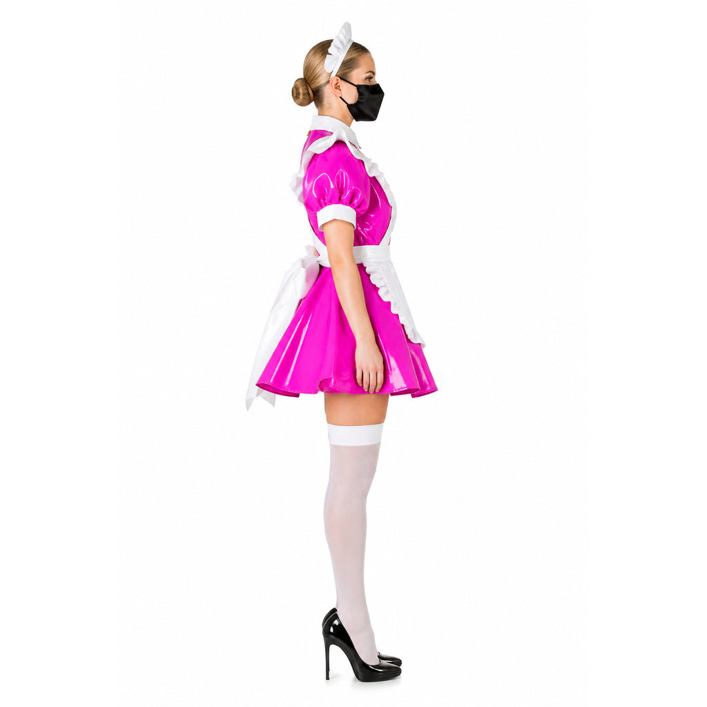hot pink thin pvc dress G2008