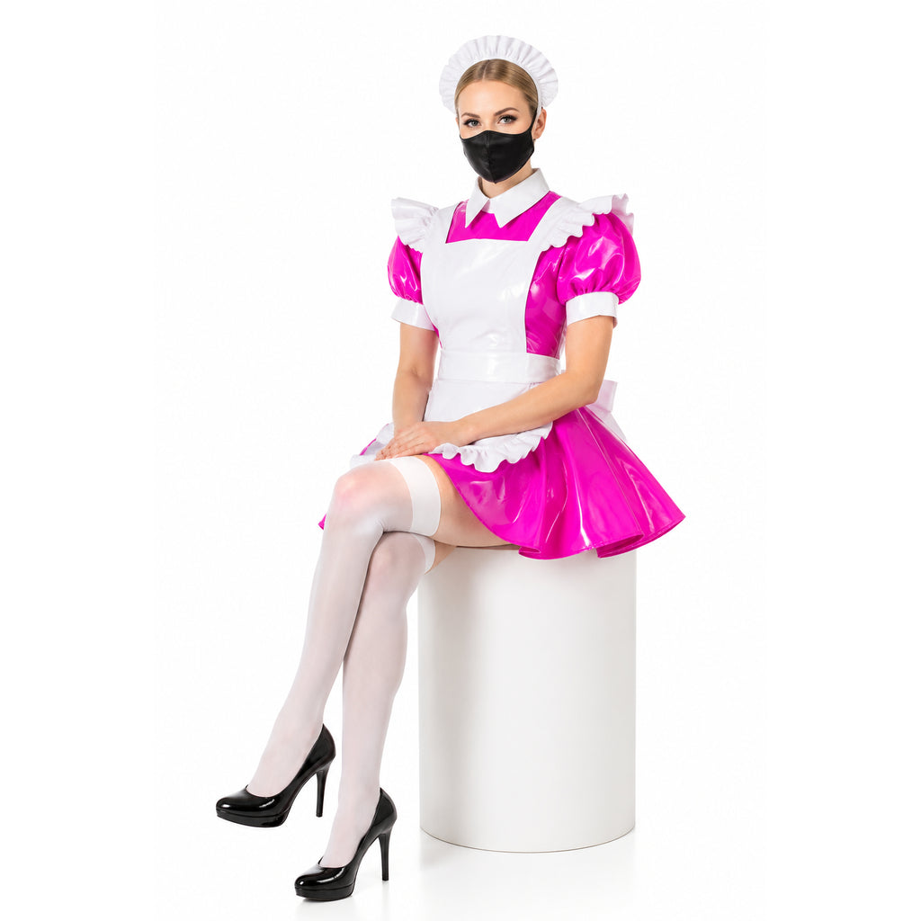 hot pink thin pvc dress G2008