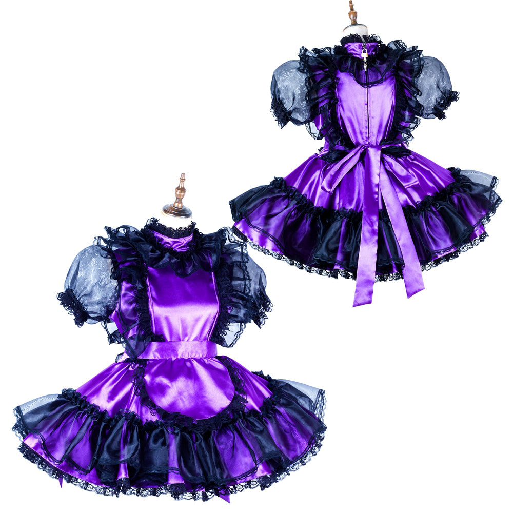 Purple satin dress G2010
