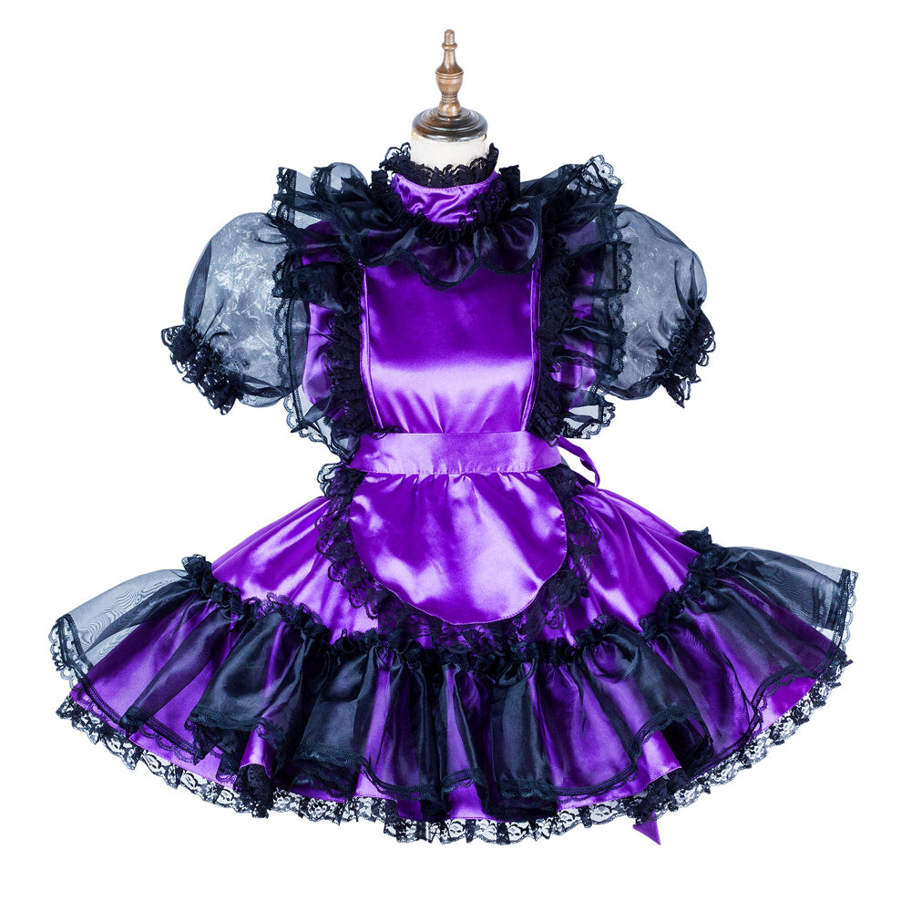 Purple satin dress G2010