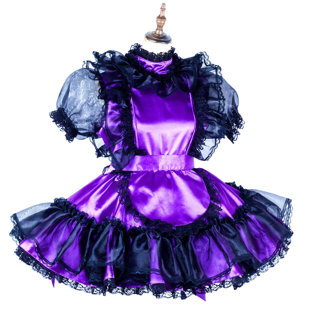 Purple satin dress G2010