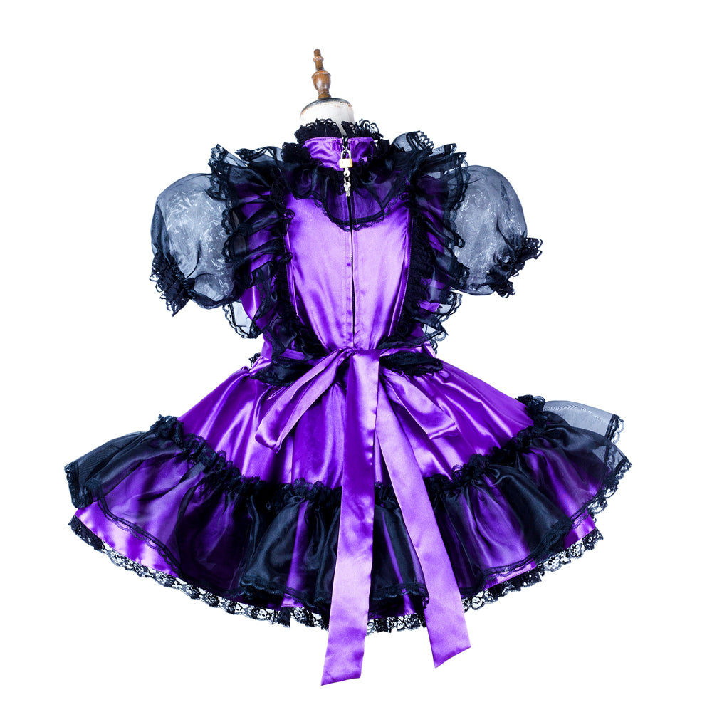 Purple satin dress G2010