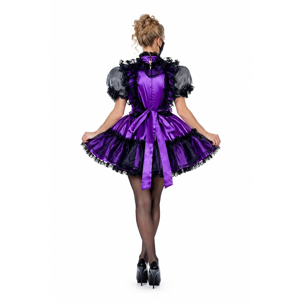 Purple satin dress G2010